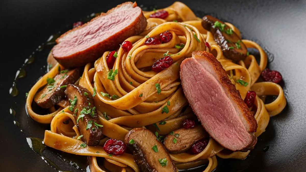 Pappardelle z borowikami i KACZKĄ