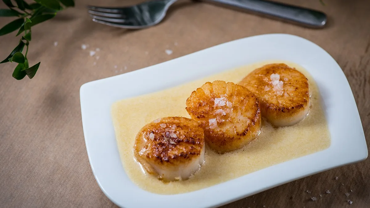 Vieira con salsa de cava