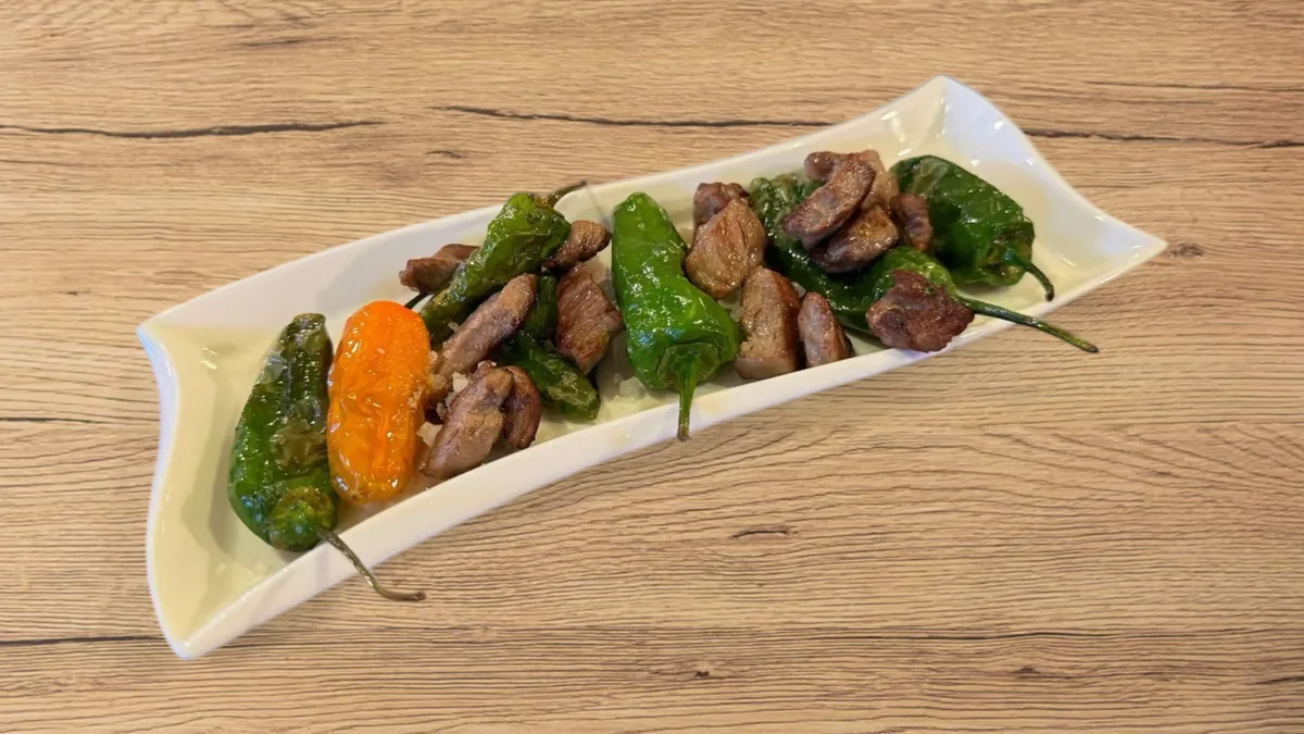 Entrecot de ternera con padron