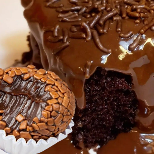Bolo de Chocolate + 1 Brigadeiro