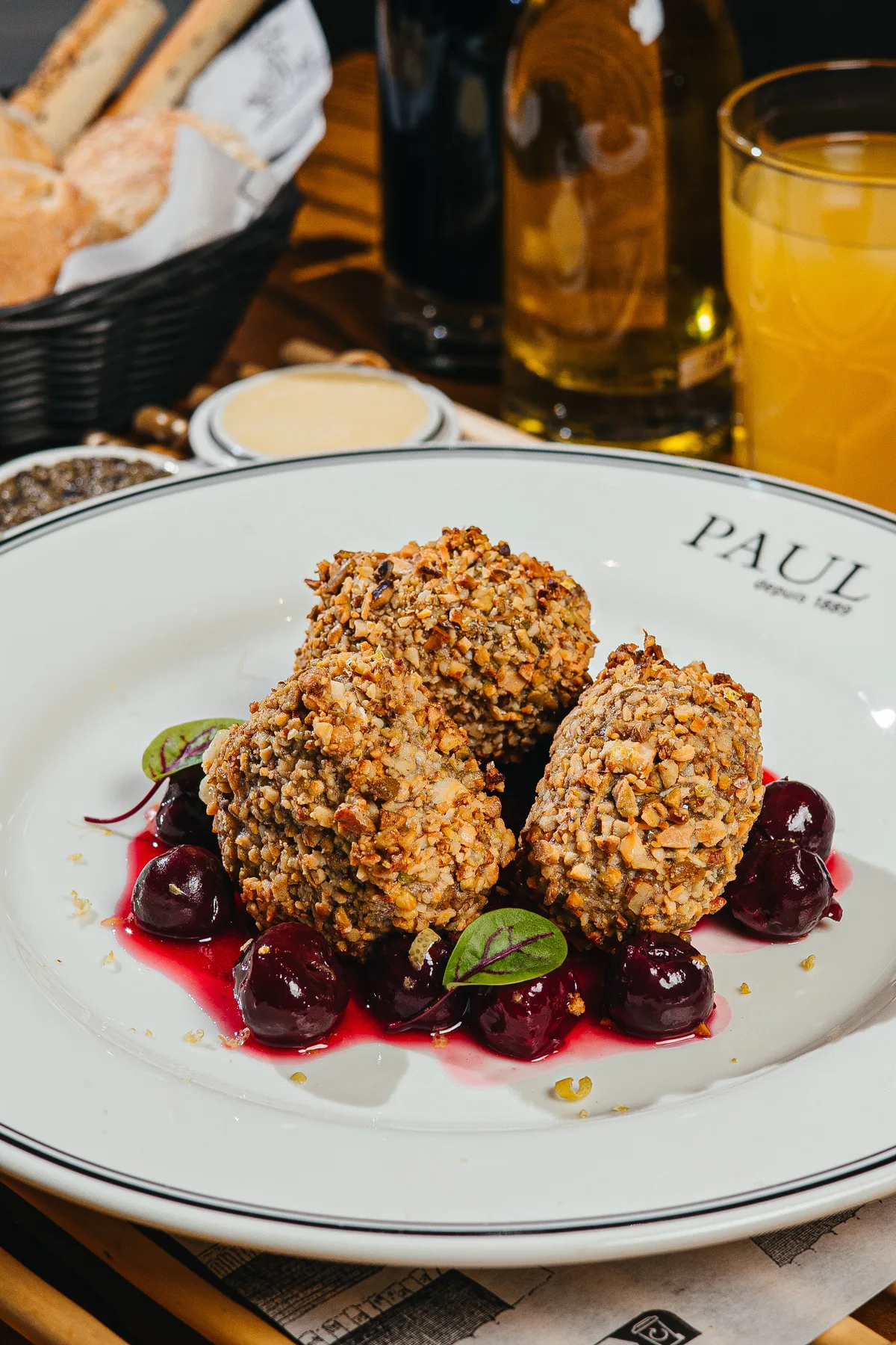 Deep Fried Camembert with Cherry Compote