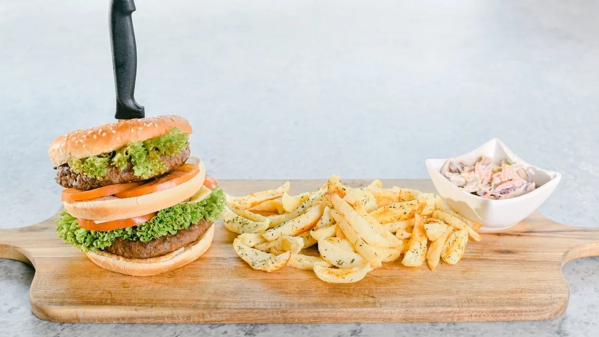 Double Burger With Cheese and Bacon
