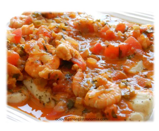 Peixe com molho de camarão p/2
