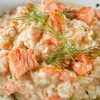 Risoto de salmão c/ camarão p/2