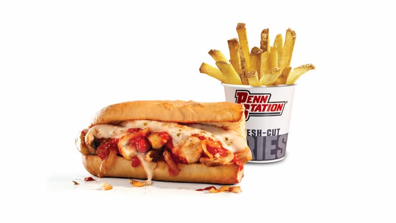 Chicken Parmesan Sub and Small Fresh Cut Fries Penn Pair
