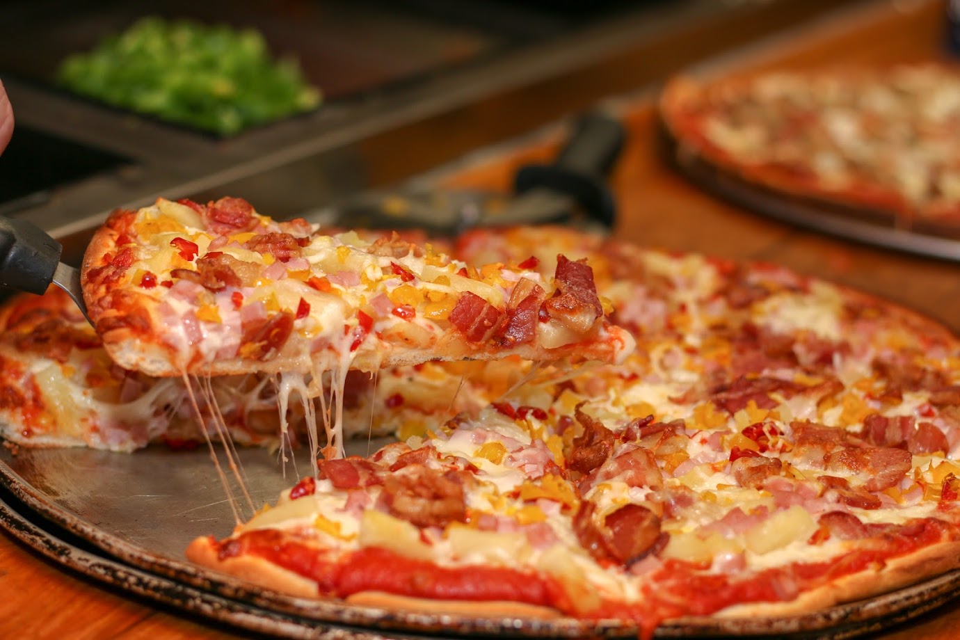 2 Medium, 3 Topping Pizza's