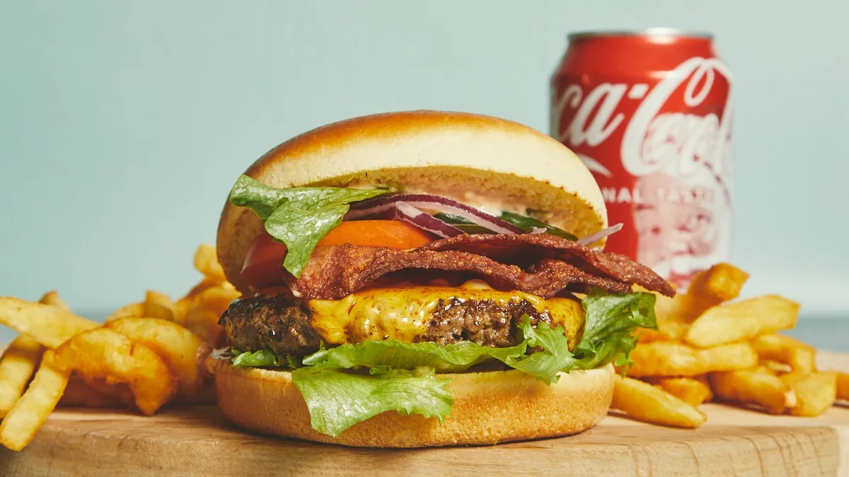 Bacon cheeseburger menu