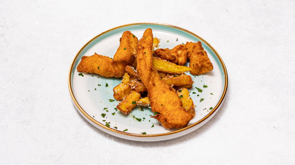 Kuracie stripsy obaľované v parmezánovej strúhanke (alebo na grile) so zemiakový