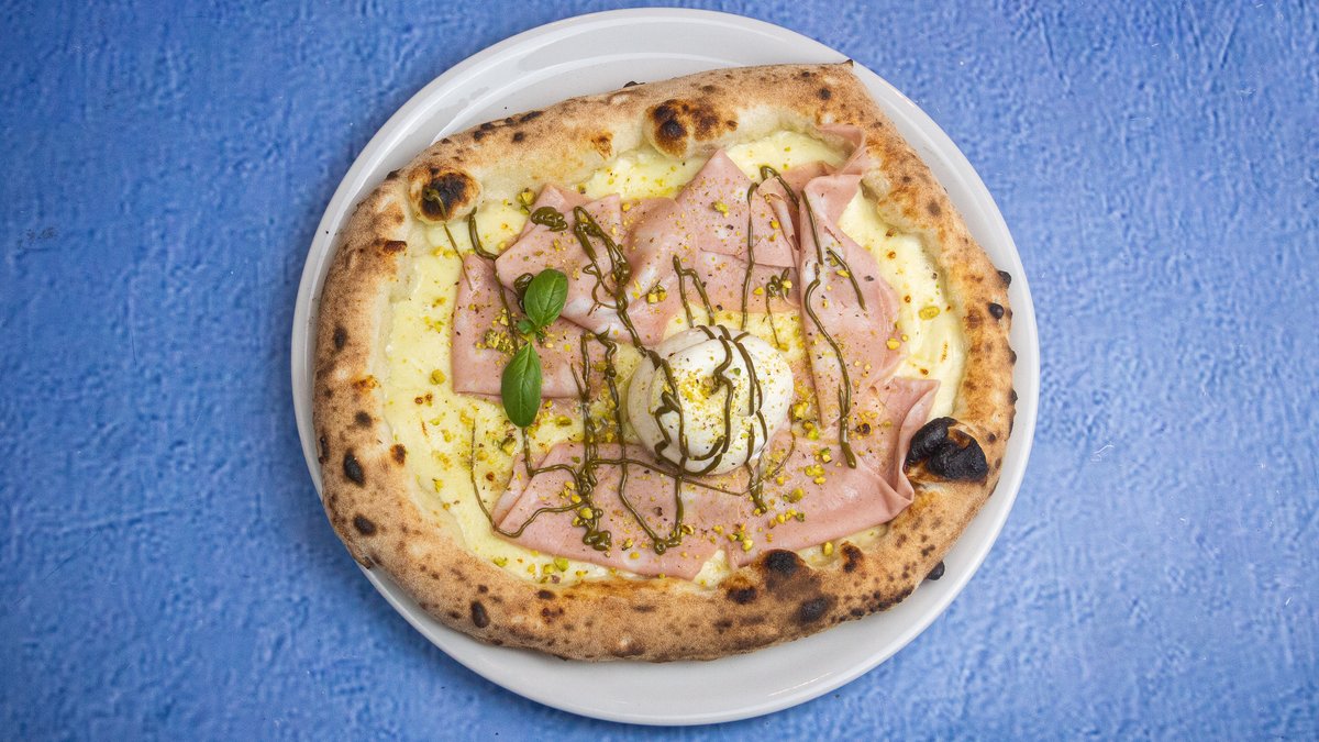 Mortadella Pistachio Pizza