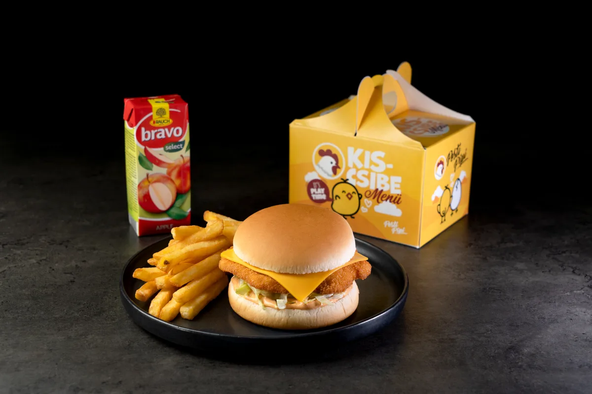 Csirip Pipi Burger Kiscsibe Menü