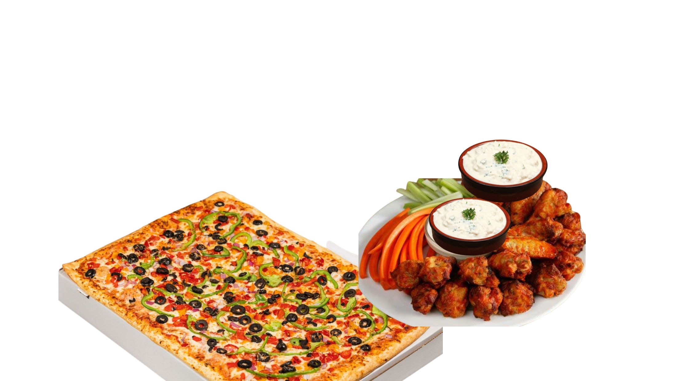 Combo #4 (24 Slices Pizza and 2 Lb Wings)