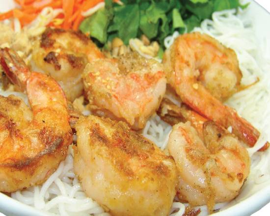 Grilled Prawns with Vermicelli (Bun Tom Nuong)