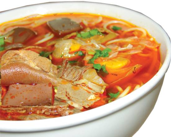 Spicy Beef and Pork Rice Noodle Soup (Bun Bo Hue)