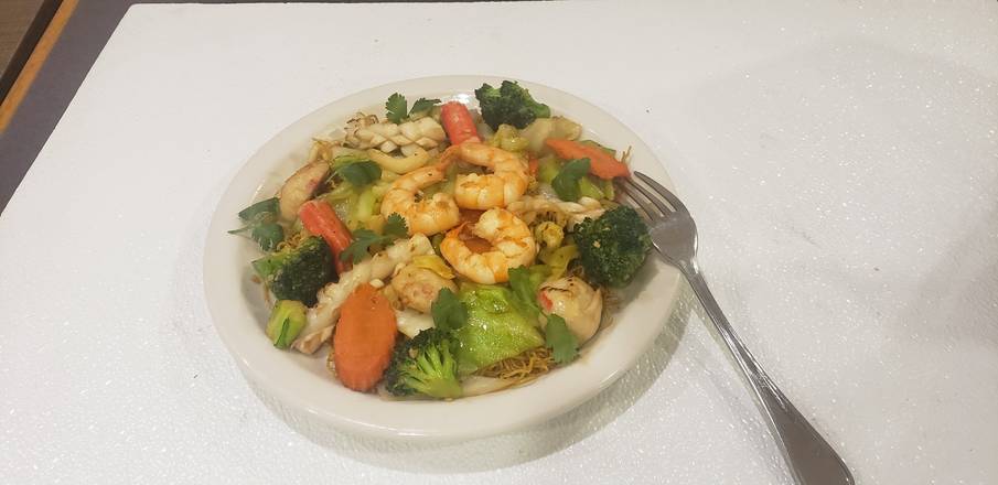 Soft Egg Noodle Shrimp - Mi Xao Mem Tom