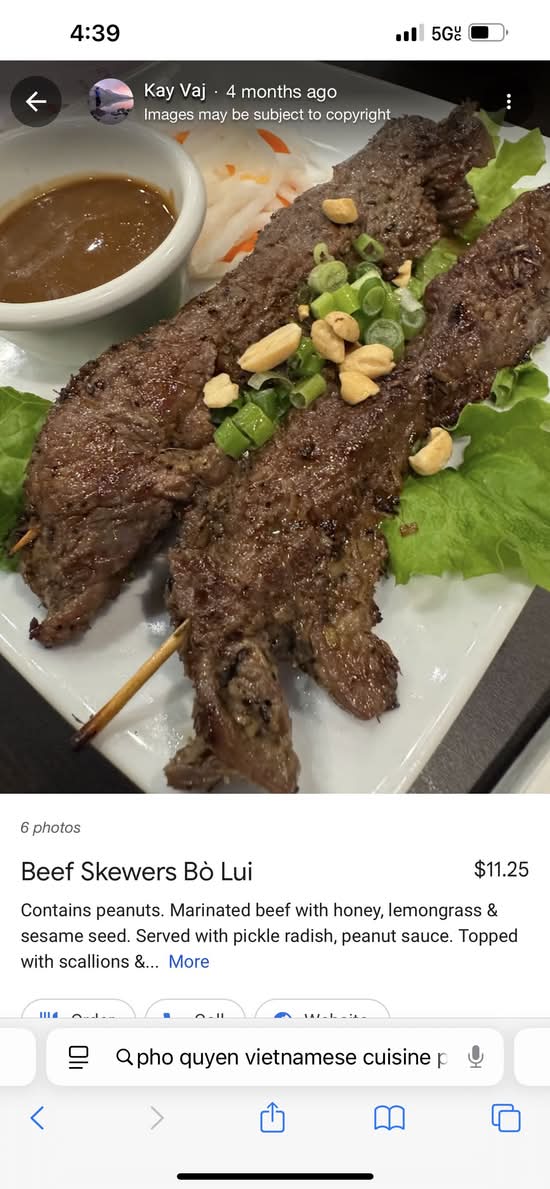 Beef Skewers/Bò Lụi ( 2 pcs)🥜