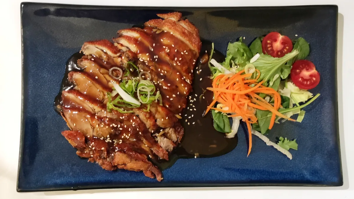 Vyprážaná teriyaki kačka