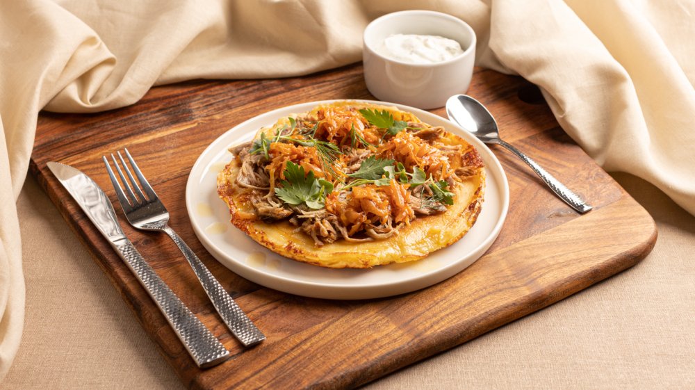 Baked Pulled pork and sauteed cabbage