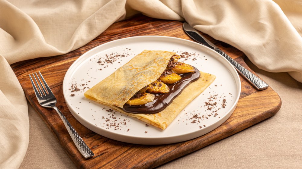 Banana and chocolate crepe