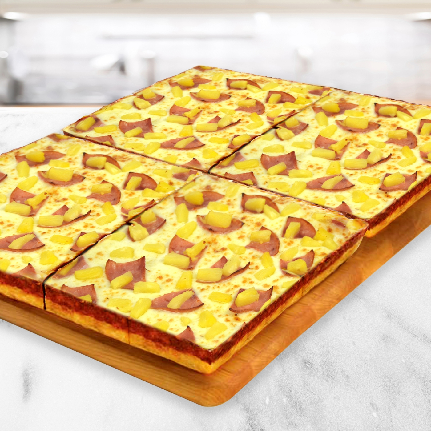 Giant Deep Dish Hawaiian Pizza