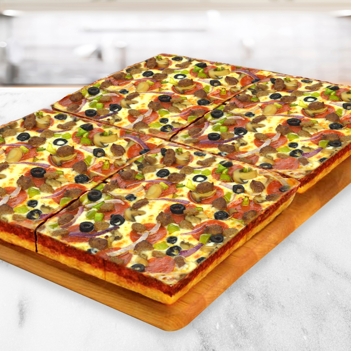 Giant Deep Dish Supreme Pizza
