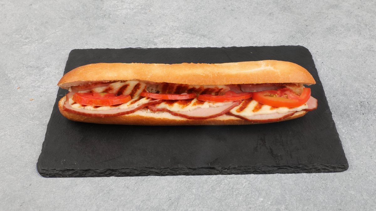 Cold Baguette Lountza and Halloumi