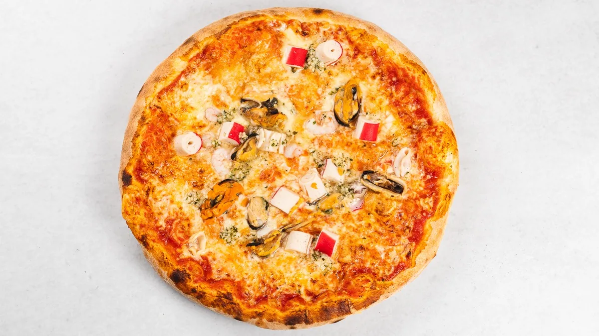 Seafood pizza