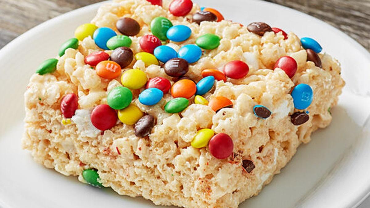 Marshmallow Crispy Bar with MandM's