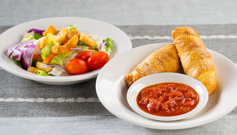 2 Pepperoni Rolls and Salad