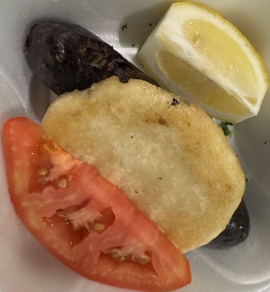 Blood Sausage with Corn Cake