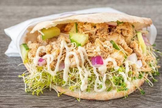 Marinated grilled chicken pita