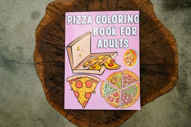 PIZZA COLORING BOOK FOR ADULTS