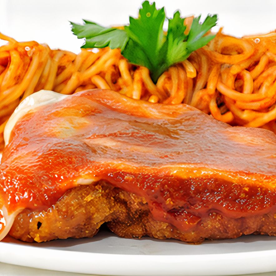Espaguete à Parmegiana de Carne