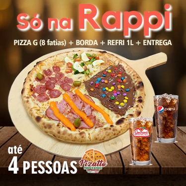 1 Pizza G (8 Fatias) + Borda + Refrigerante 1l