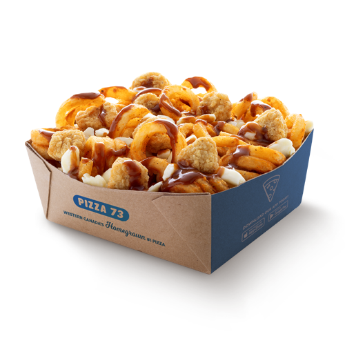 Large Popcorn Chicken Curly Fries Poutine