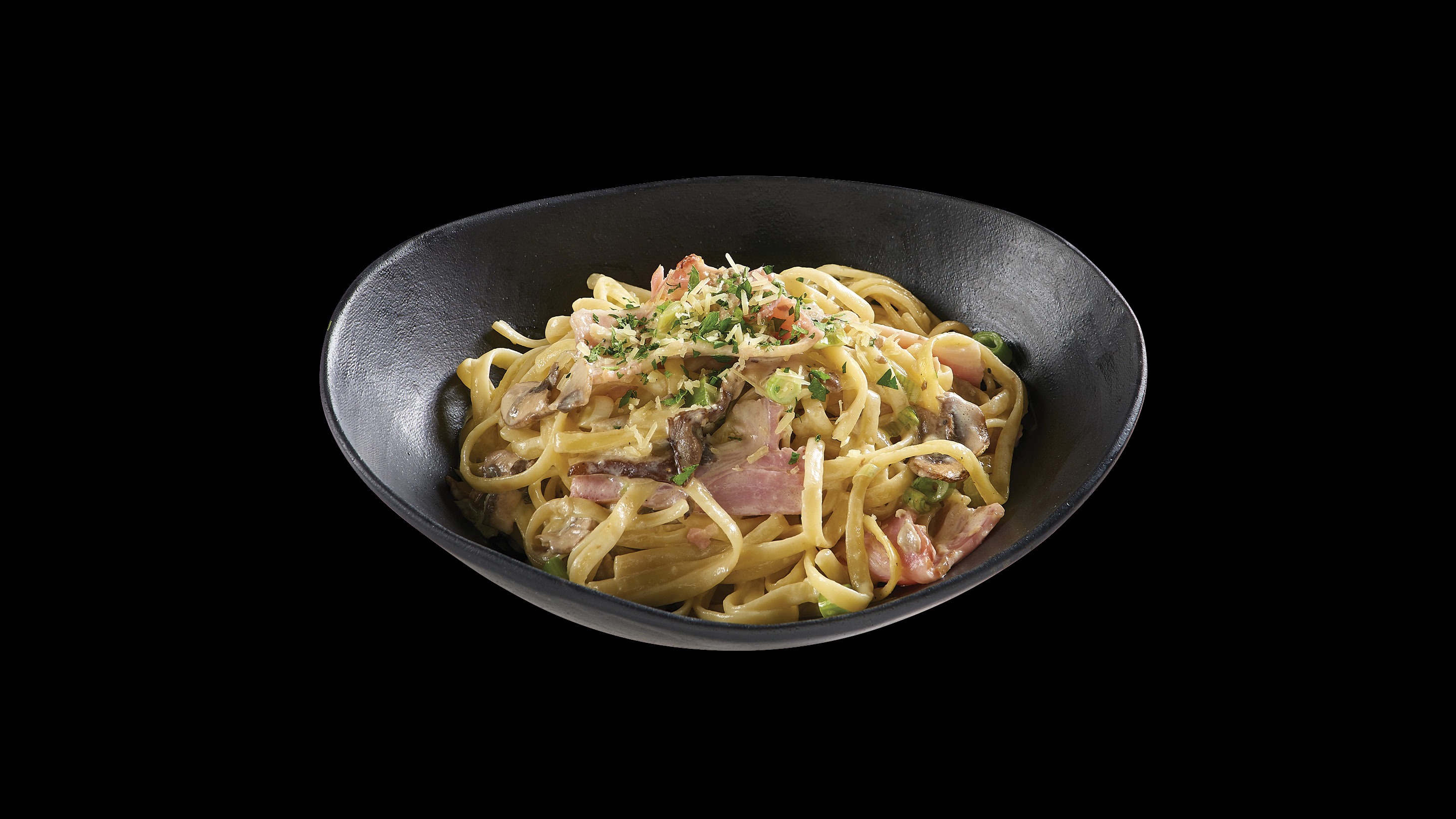 Bacon and Mushroom Carbonara Pasta