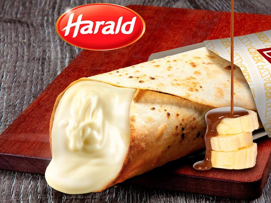Pizza Crek de Chocolate Branco com Banana