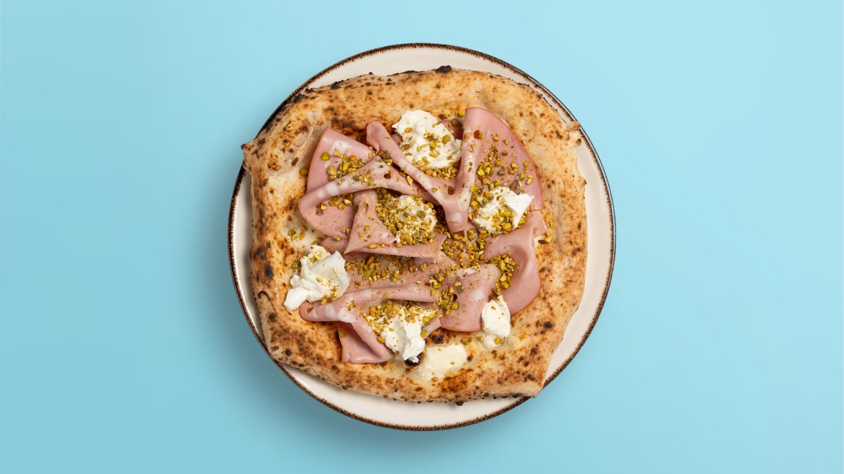 Pizza Mortadella Pistazie