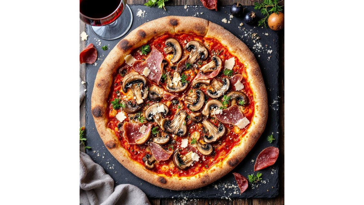 Pizza Prosciutto e funghi 45 cm