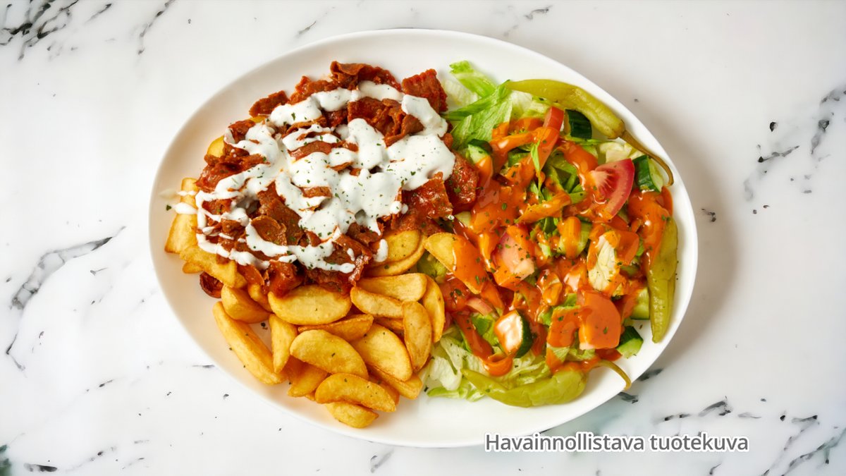 18. Kebab lohkoperunat