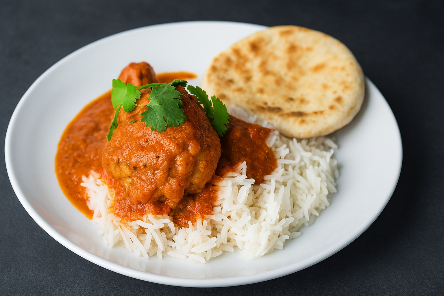Butter chicken with rice and garlic bread special  - regular