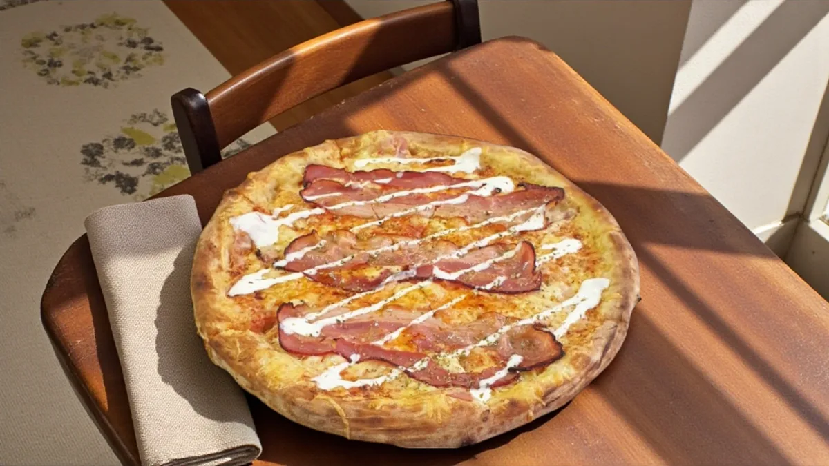 Pizza bacon and cheese