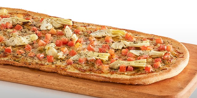 Creamy Pesto Artichoke Flatbread