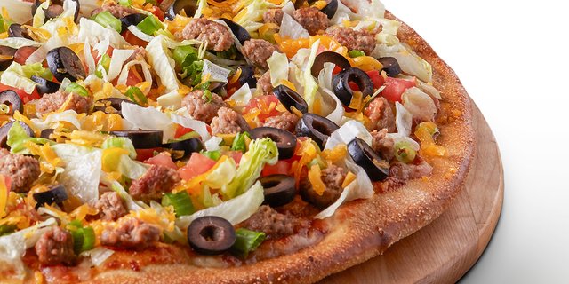 Stuffed Crust Beef Taco Pizza