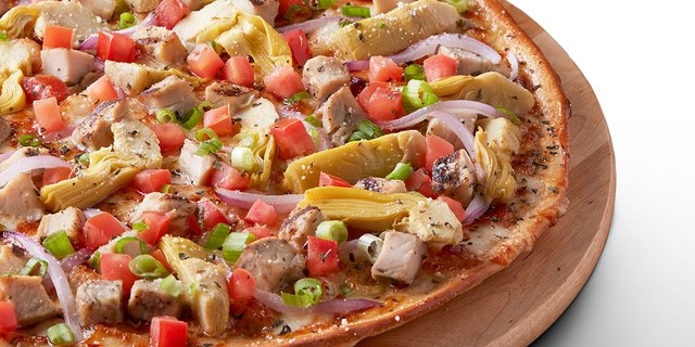 Stuffed Crust Tuscan Garlic Chicken Pizza
