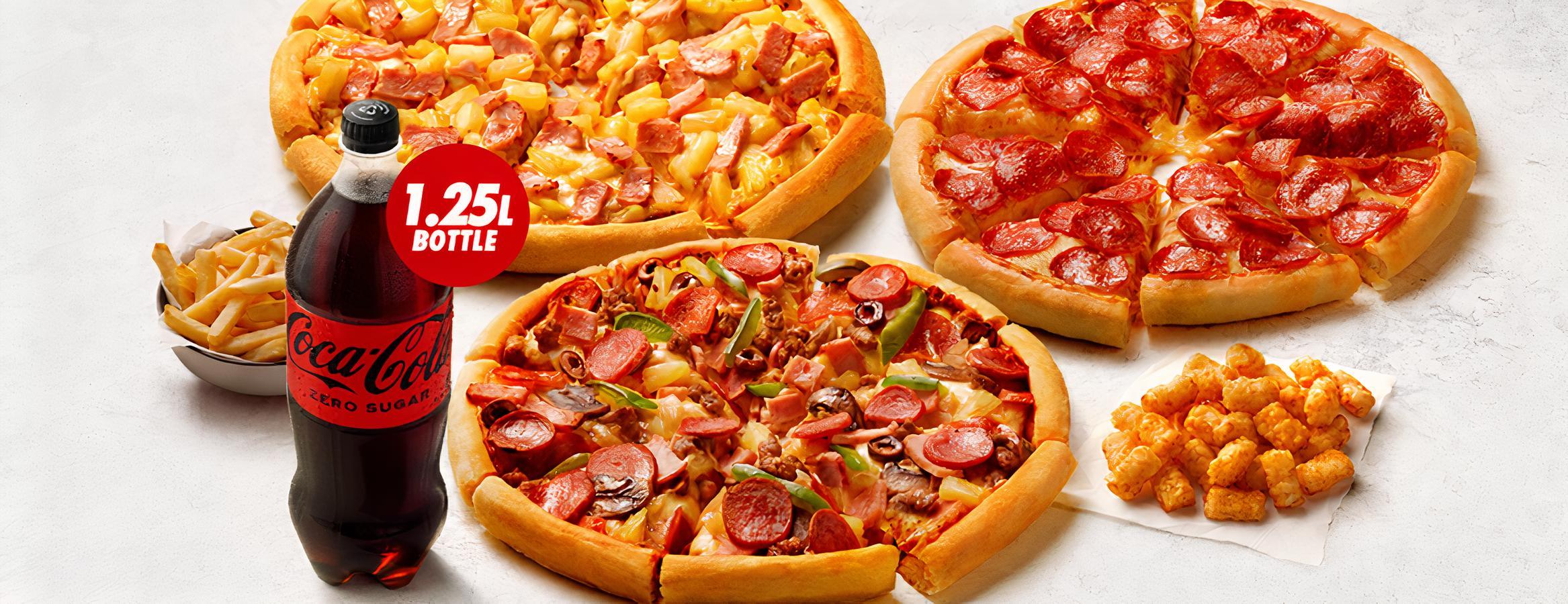 3 Large Pizzas + 3 Sides