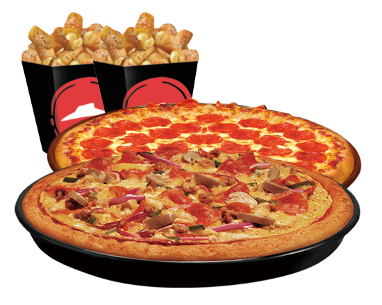 2 Pizza Grandes + 2 Cheese Poppers