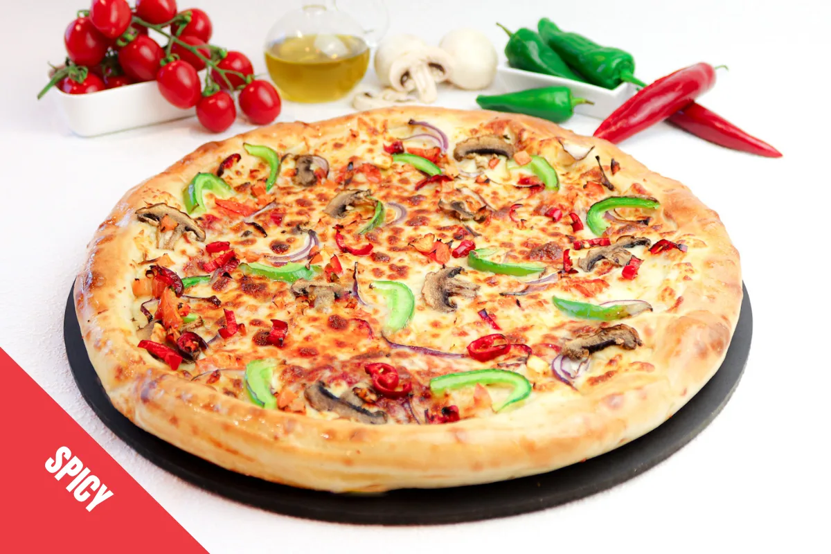 Spicy Vegetarian Large Cheesy Crust (V)