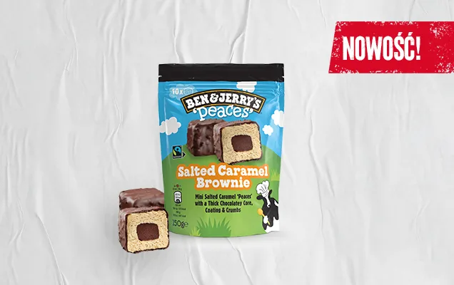 BENandJERRY'S PEACES SALTED CARMEL BROWNIE