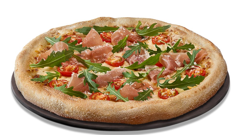Pizza Prosciutto and Rucola mare pe blat PAN