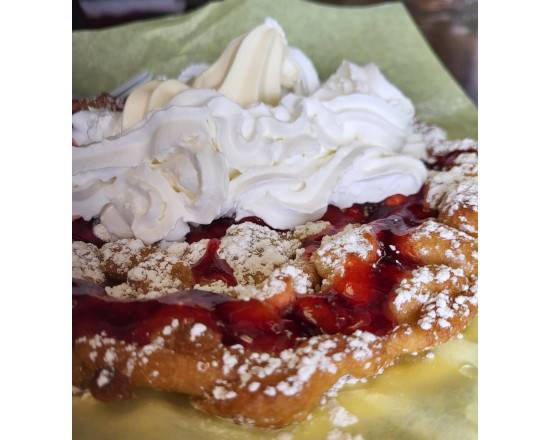 Strawberry Drizzle Funnel Cake